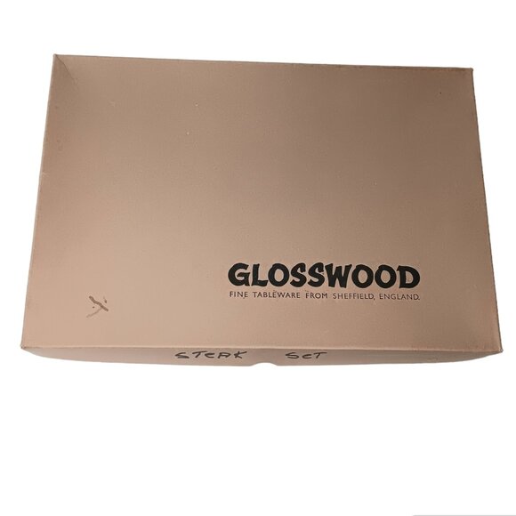 Vintage Glosswood Cutlery Tableware 6 Steak Knives 6 Forks Wood Handle & Box - Picture 2 of 14